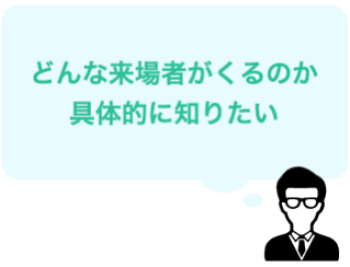 どんな来場者がくるのか具体的に知りたい