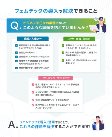 フェムテックの導入で解決できること
