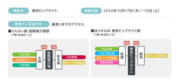 電車でご来場の方
